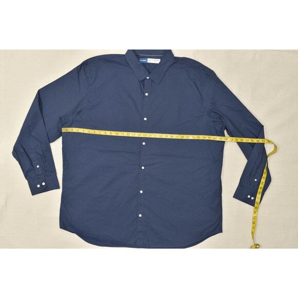 Old Navy Pro Signature Men's Shirt Slim Fit Size XXXL Navy Blue Polka Dot Go-Dry - Picture 3 of 8